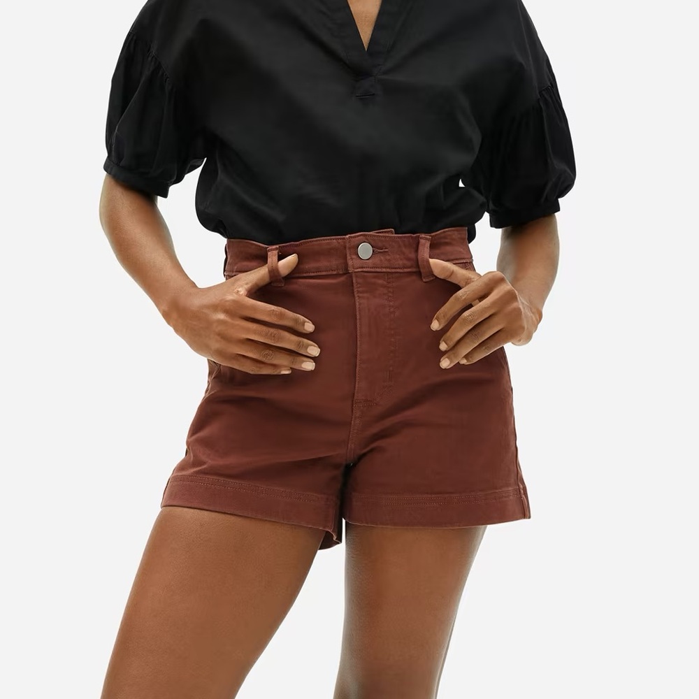 EVERLANE Cotton Twill Short in Rosewood Size 4